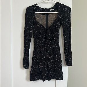 Reformation Black Star Long Sleeve Dress